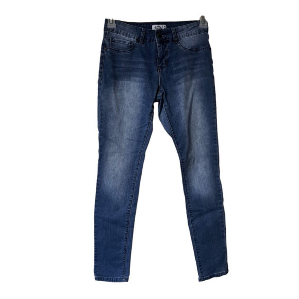 Royalty For Me Mid Rise Relaxed Fit Straight‎ Leg Utility Jeans Blue Size 4